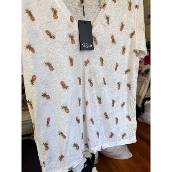 Rails CARA PRINTED TEE WHITE PINAS Size XL Brand New - Picture 11 of 14